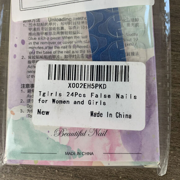 Metal Glossy Long Tapered Coffin Press On Nails Fake False 24 Pc Nail Set - Picture 5 of 8